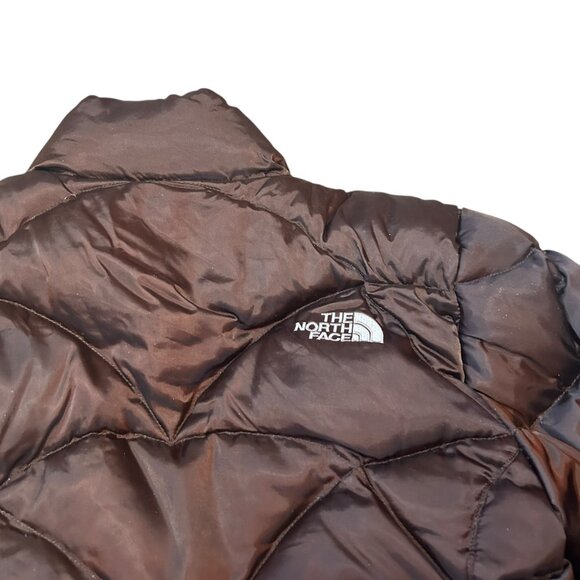 The North Face 550 Goose Down Brown Puffer Jacket Girls L - Picture 2 of 11